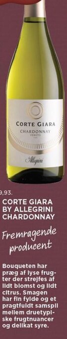 MENY CORTE GIARA BY ALLEGRINI CHARDONNAY tilbud