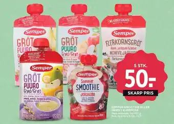 MENY SEMPER SMOOTHIE ELLER GRØD I KLEMPOSE tilbud