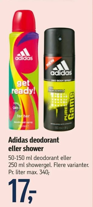 Føtex Adidas deodorant eller shower tilbud