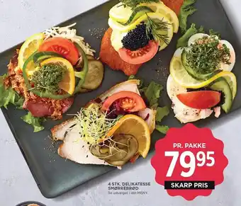 4 stk. delikattesse smørrebrød