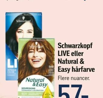 Føtex Schwarzkopf LIVE eller Natural & Easy hårfarve tilbud