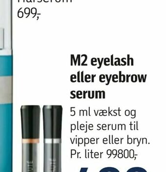 Føtex M2 eyelash eller eyebrow serum tilbud