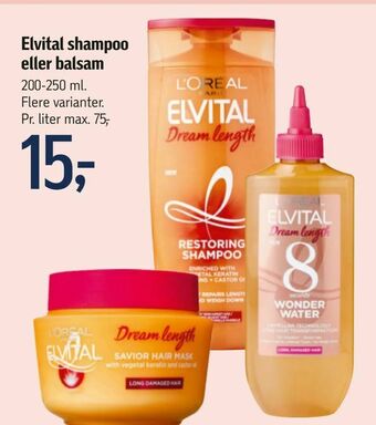 Føtex Elvital shampoo eller balsam tilbud