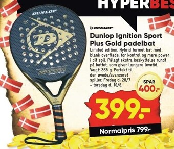 Bilka Dunlop ignition sport plus gold padelbat tilbud