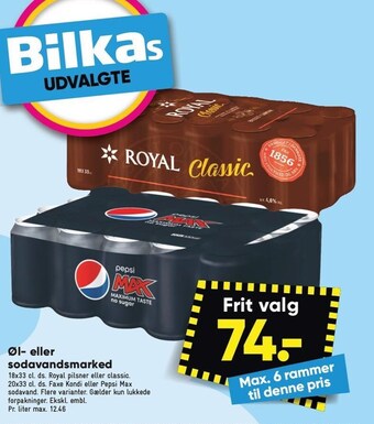 Bilka Øl- eller sodavandsmarked tilbud