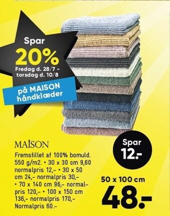 Bilka Maison håndklæder tilbud