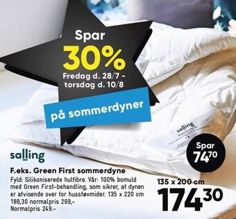 Bilka Salling green first sommerdyne tilbud