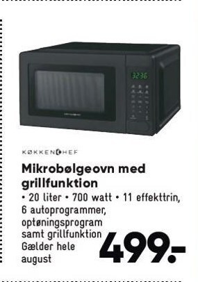 Bilka Køkkenchef mikrobølgeovn med grillfunktion tilbud