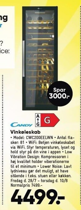 Bilka Candy vinkøleskab tilbud