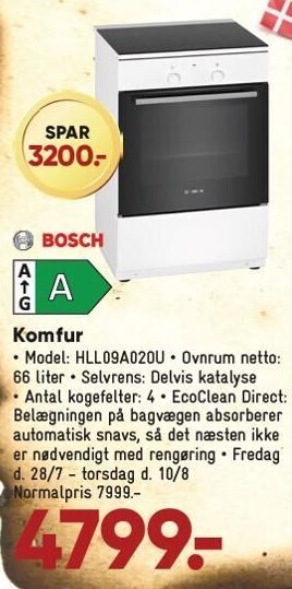 Bilka Bosch komfur tilbud