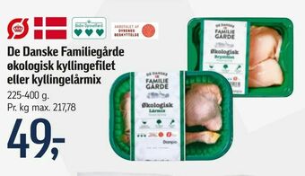 Føtex De Danske Familiegårde økologisk kyllingefilet eller kyllingelårmix tilbud