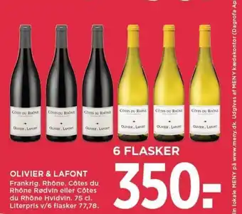 MENY OLIVIER & LAFONT tilbud