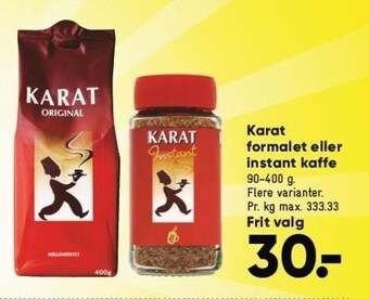 Bilka Karat formalet eller instant kaffe tilbud