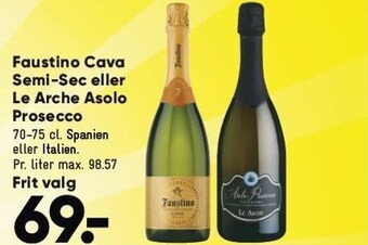 Bilka Faustino cava semi-sec eller le arche asolo prosecco tilbud