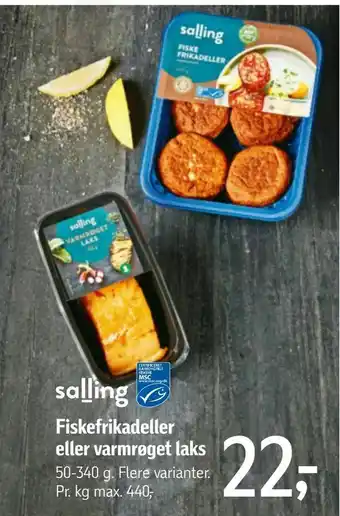 Føtex Fiskefrikadeller eller varmrøget laks tilbud