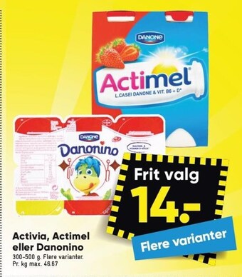 Bilka Activia, actimel eller danonino tilbud