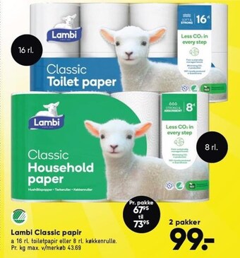Bilka Lambi classic papir tilbud