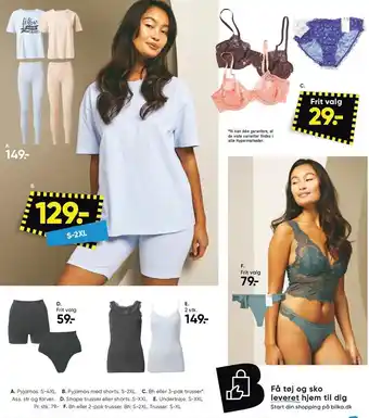Bilka Pyjamas, bh, shape trusser eller shorts, undertrøje eller trusser tilbud