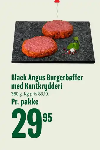 Min Købmand Black Angus Burgerbøffer med Kantkrydderi tilbud