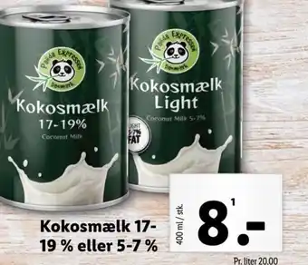 Kokosmælk 17-19% eller 5-7%