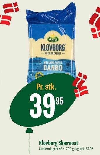 Min Købmand Klovborg Skæreost tilbud