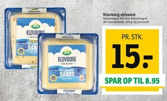 SPAR Klovborg skiveost tilbud