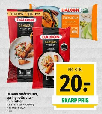 SPAR Daloon forårsruller, spring rolls eller miniruller tilbud