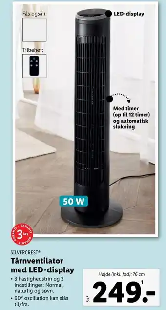 Lidl SILVERCRESTⓇ Tårnventilator med LED-display tilbud