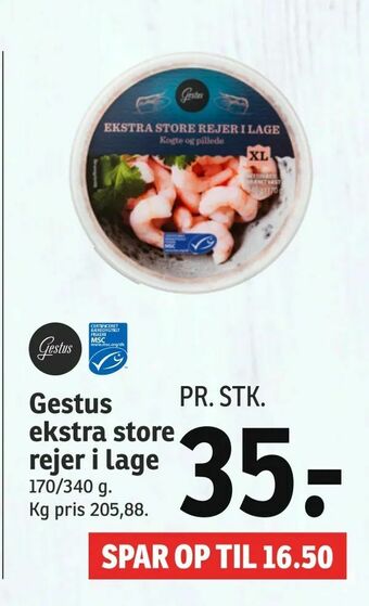 SPAR Gestus ekstra store rejer i lage tilbud