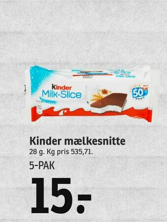 SPAR Kinder mælkesnitte tilbud