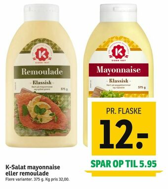 SPAR K-Salat mayonnaise eller remoulade tilbud