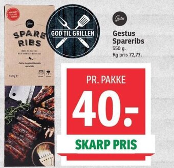 SPAR Gestus Spareribs 550 g. tilbud