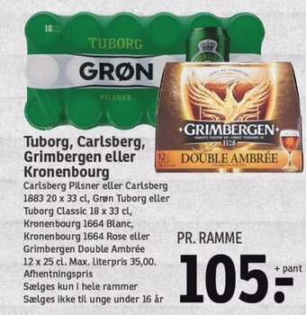 SPAR Tuborg, Carlsberg, Grimbergen eller Kronenbourg tilbud