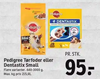SPAR Pedigree Tørfoder eller Dentastix Small tilbud