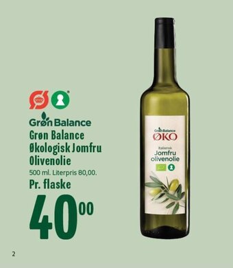 Min Købmand Grøn Balance Økologisk Jomfru Olivenolie tilbud