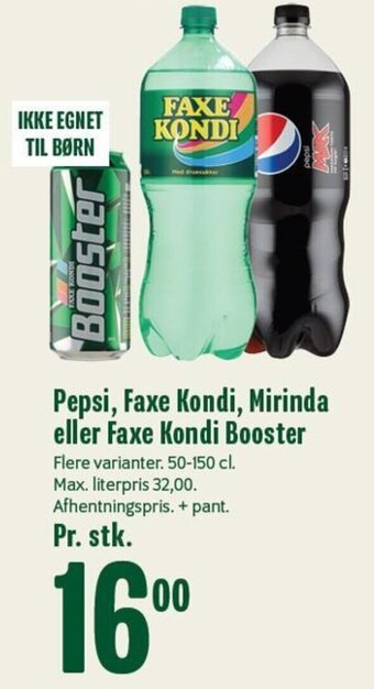 Min Købmand Pepsi, Faxe Kondi, Mirinda eller Faxe Kondi Booster tilbud