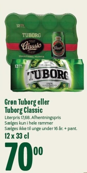 Min Købmand Grøn Tuborg eller Tuborg Classic tilbud