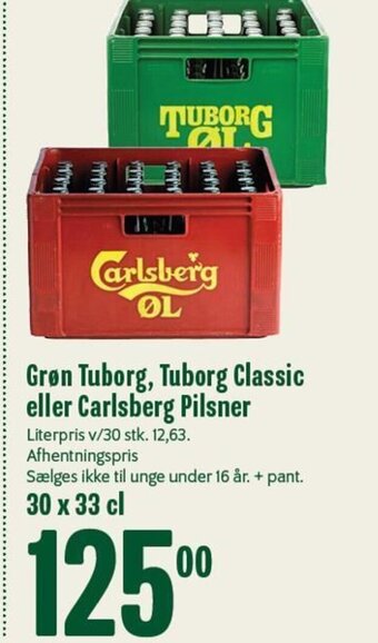 Min Købmand Grøn Tuborg, Tuborg Classic eller Carlsberg Pilsner tilbud