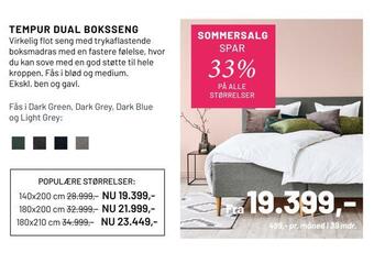 Drømmeland Tempur dual boksseng tilbud