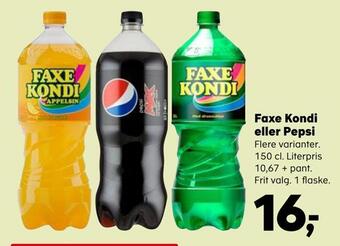 Kvickly Faxe kondi eller pepsi tilbud