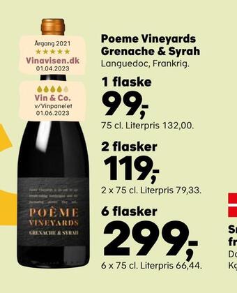 Kvickly Poeme vineyards grenache & syrah tilbud