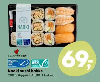 Kvickly Naoki sushi bakke tilbud