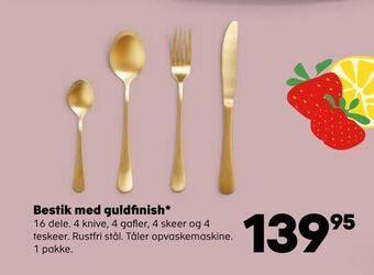 Kvickly Bestik med guldfinish tilbud