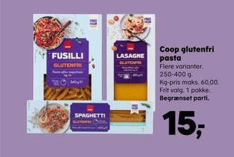 SuperBrugsen Coop glutenfri pasta tilbud