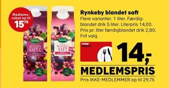 Kvickly Rynkeby blandet saft tilbud