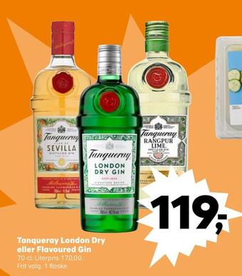 SuperBrugsen Tanqueray london dry eller flavoured gin tilbud