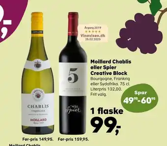 SuperBrugsen Moillard chablis eller spier creative block tilbud