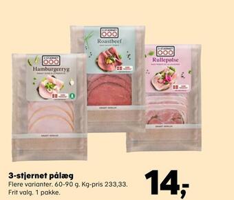 Kvickly 3-stjernet pålæg tilbud