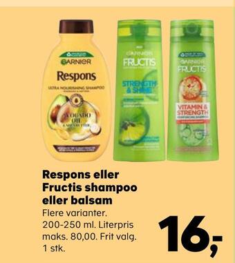 SuperBrugsen Respons eller fructis shampoo eller balsam tilbud
