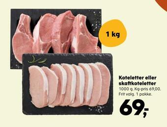 SuperBrugsen Koteletter eller skaftkoteletter tilbud